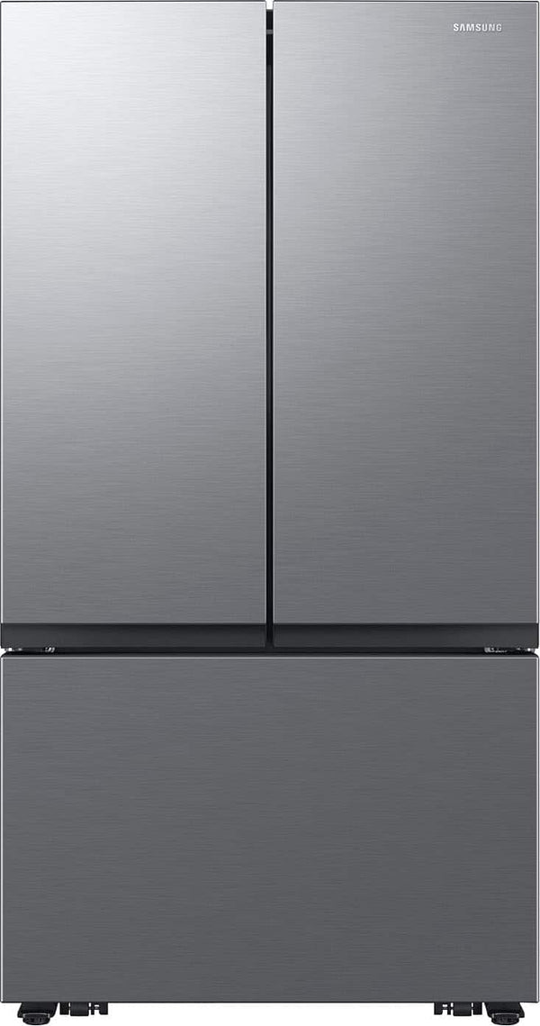 Samsung - 36 in. Wide 27 cu. ft. 3-Door French Door Counter Depth Smart Refrigerator with Dual Auto Ice Maker - Stainless Steel