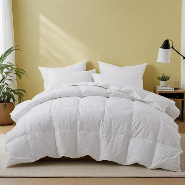 Peace Nest - All Season 100% Cotton Goose Feather Down Comforter Duvet Insert, Full/Queen - White