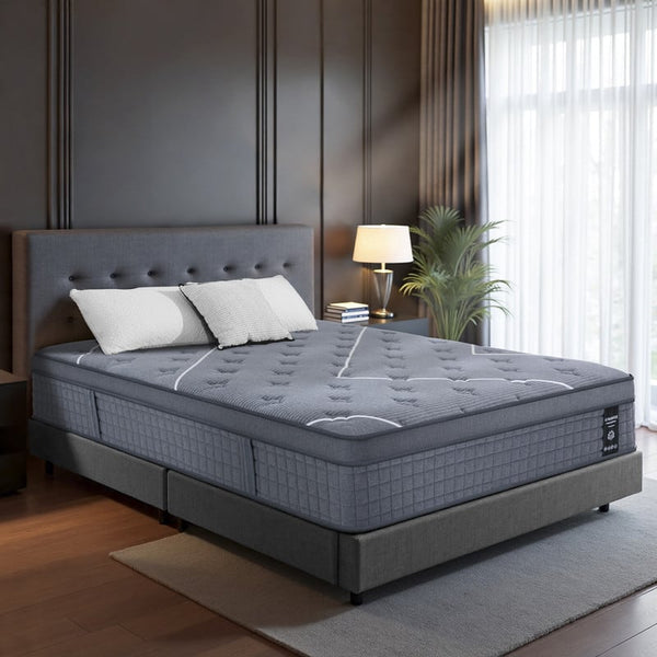 UltraSnooze - Queen Mattress,14 Inch Hybrid Mattress in a Box, Memory Foam Individual Pocket Springs, Medium Firm, Pressure Relief - Gray