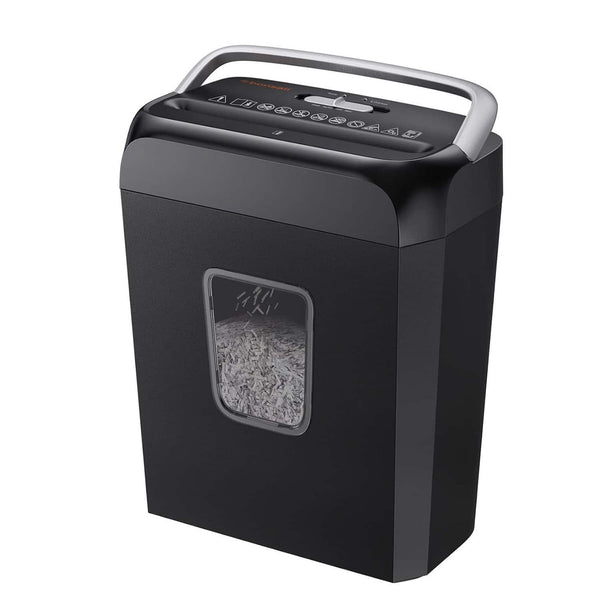Bonsaii - Paper Shredder, 3.4 Gal Wastebasket, 6-Sheet Crosscut Paper and Credit Card Shredder with Handle, Home and Office - Black