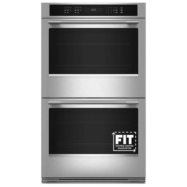 KitchenAid - 30" Convection Built-In Electric Double Wall Oven with No Preheat Air Fry Mode - Stainless Steel