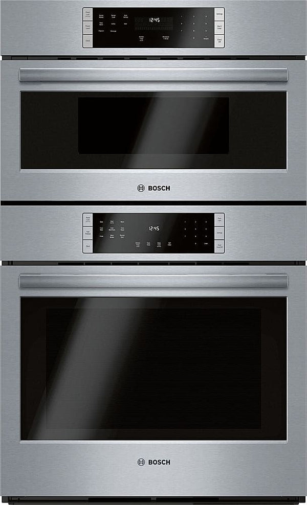 Bosch - 800 Series 30" Built-In Double Electric Smart Combination Microwave and Wall Oven with Convection - Stainless Steel