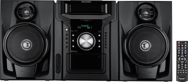 Sharp - 240W 5-Disc Mini Shelf System with cassette and Bluetooth - Black