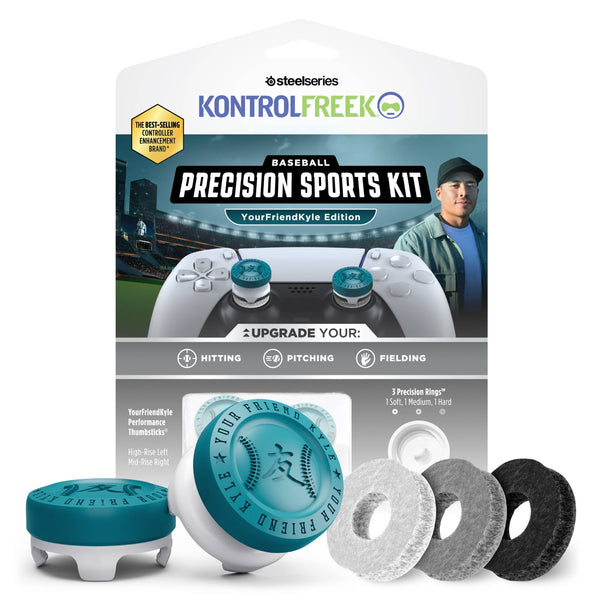 KontrolFreek - YourFriendKyle Edition Baseball Precision Sports Kit for PlayStation 5 and PlayStation 4 - Teal/White