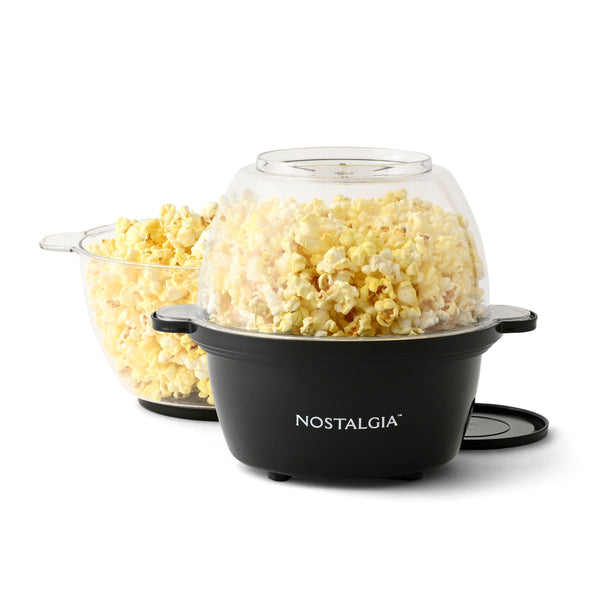 Nostalgia - 2-qt. Stainless Steel Stirring Popcorn Popper - Black