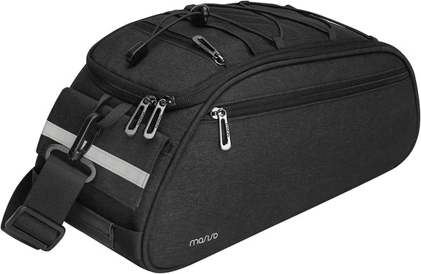 mosiso - Bike Rack Bag Waterproof Bicycle Trunk Pannier Cycling Bike Carrier Backseat Storage Luggage Saddle Shoulder Bag - Black