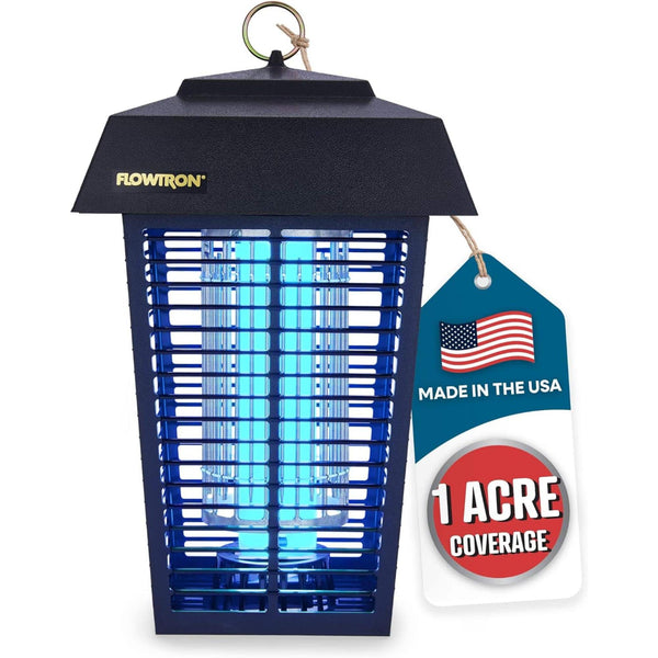 Flowtron - 1 Acre Bug Zapper with 40W Bulb & 5600V Instant Killing Grid, Electric Mosquito Zapper - Midnight Black