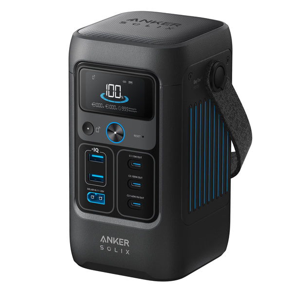 Anker - SOLIX C200X DC Portable Power Station 192Wh(60,000mAh)/200W Power Bank Station for Outdoor Camping,Traveling&Emergencies (192 Wh Capacity) - Black