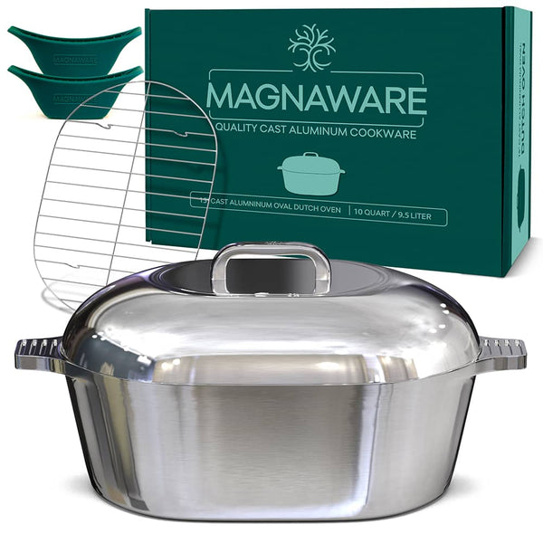 Magnaware - Oval Dutch Oven with Lid - 10 Quart (15 Inch) - Aluminum