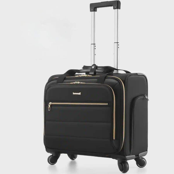 LUGGEX - Rolling Laptop Bag with Wheels, Softside Laptop Rolling suitcase with 4 Spinner Wheels UBC - FX-UX - Black