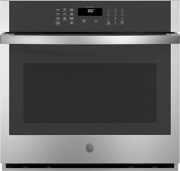 GE - 30" Smart Built-In Single Electric Wall Oven with Self-Clean, Steam Clean, and Heavy-Duty Racks - Stainless Steel