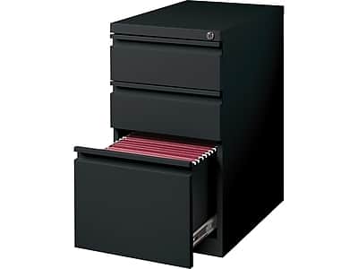 Staples - 3-Drawer Vertical File Cabinet, Locking, Letter, 19.88"D - Black