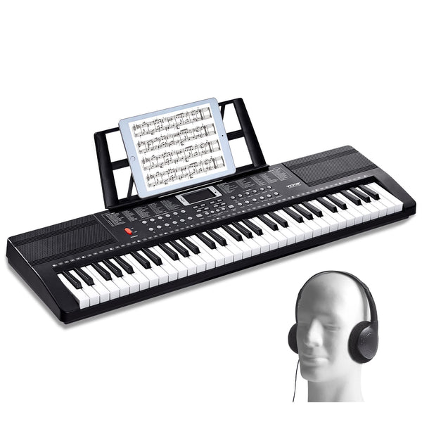 VEVOR - 61 Key Digital Keyboard Piano, 200 Tones 200 Rhythms, Electric Portable Piano Keyboard Kit - Black