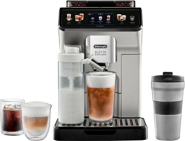 De'Longhi - Eletta Explore Fully Automatic Espresso Machine with Cold Brew - Silver