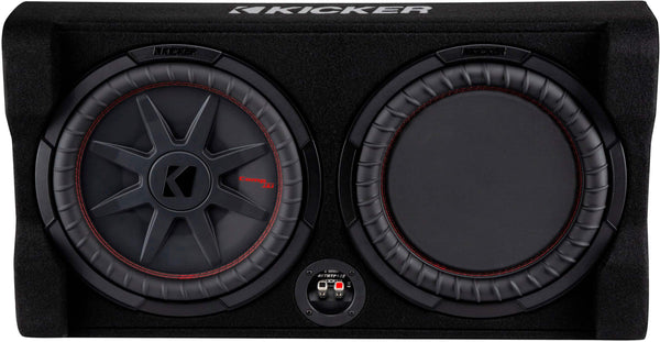 KICKER - CompRT Down-Firing 12” Dual-Voice-Coil 2-Ohm Loaded Subwoofer Enclosure - Black
