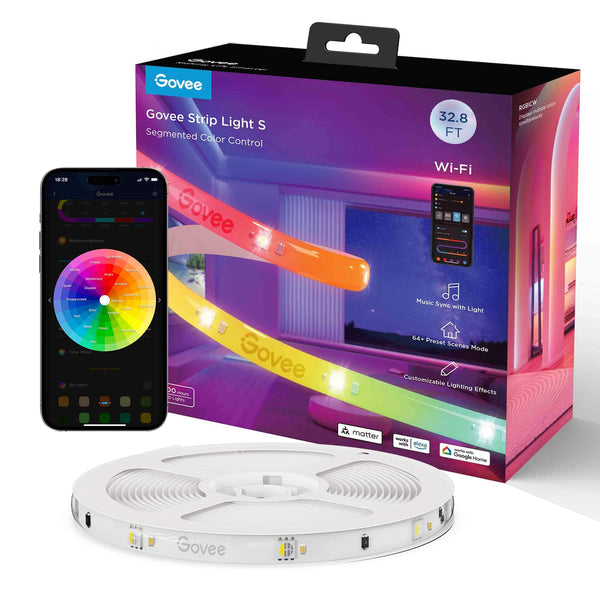 Govee - RGBIC Wi-Fi + Bluetooth LED Strip Lights With Protective Coating with Matter - Multi