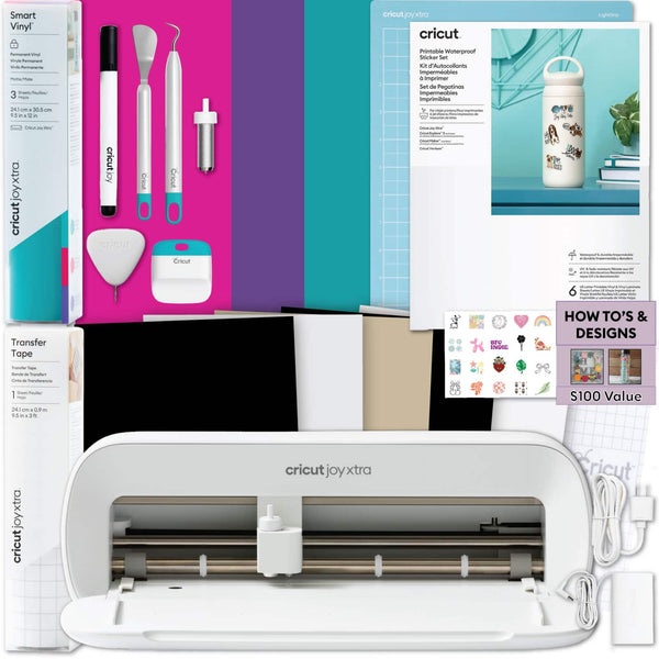 Cricut - Joy Xtra Cutting Machine Bundle Ultimate Sticker & Vinyl Making Kit