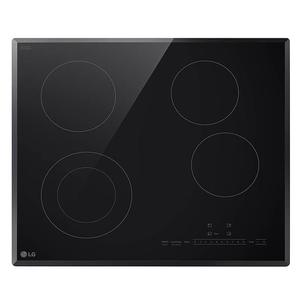 LG - 24-in Wide Built-In Electric Cooktop with 4 Elements and SmoothTouch Glass Controls - Black