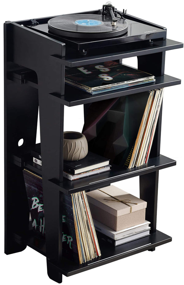 Crosley Furniture - Soho Record Player Stand With Vinyl Storage - Black
