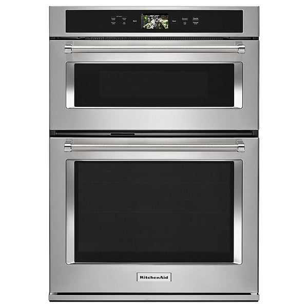 KitchenAid - Smart Oven+ 30" Single Electric Convection Wall Oven with Built-In Microwave - Stainless Steel