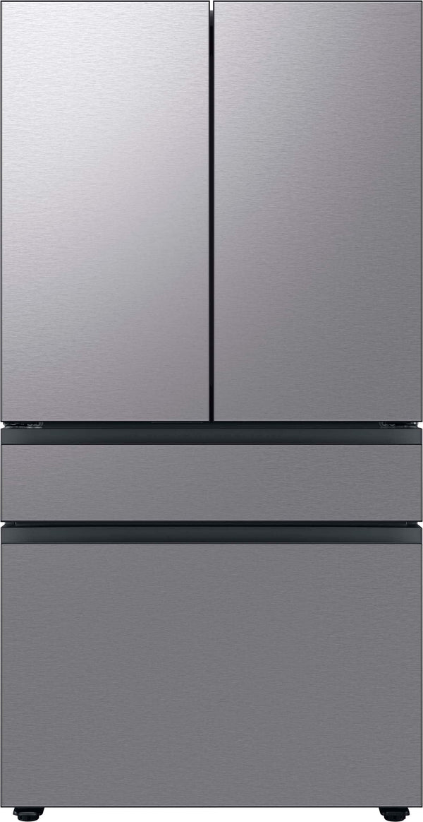 Samsung - 36 in. Wide BESPOKE 23 cu. ft. 4-Door French Door Counter Depth Smart Refrigerator with Beverage Center - Stainless Steel