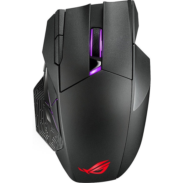 ASUS - ROG Spatha X Optical Gaming Mouse with 12 Programmable Buttons and Magnetic Charging Stand - Wireless - Black