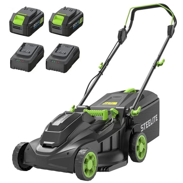 Steelite - 42V (2x21V) 17 Inch Electric Cordless Lawn Mower with 2 x 4.0 Ah Batteries & 2 Chargers