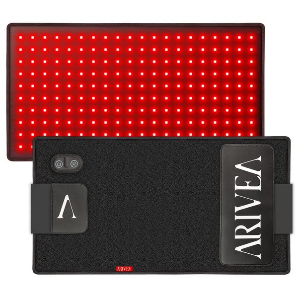 Arivea - Red Light Therapy Pad for Body, Wearable Near Infrared Light Therapy Wrap with 660nm & 850nm LEDs - Black