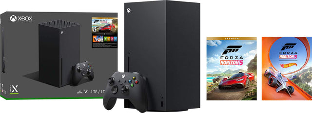 Front. Microsoft - Xbox Series X 1TB Console - Forza Horizon 5 Bundle - Black.