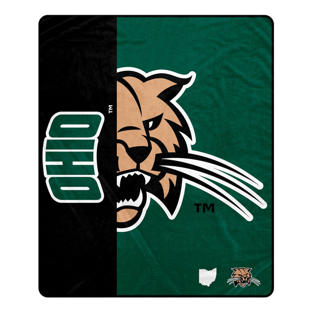 Front. Pegasus - Ohio Bobcats 50" x 60" Endzone Ultra Soft Throw Blanket - Multicolor.