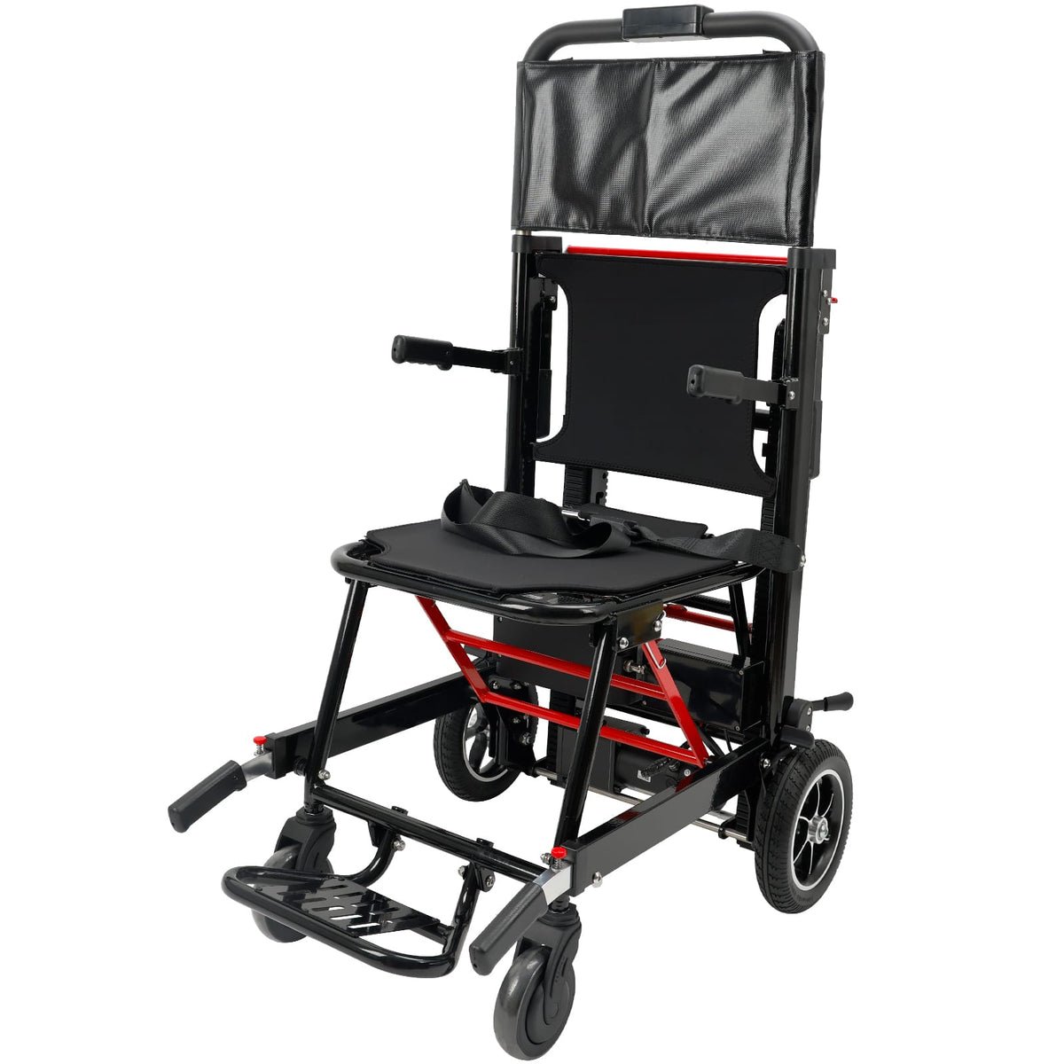 Topteng - Portable Electric Stair Climbing Wheelchair - 350LB Load, Foldable Design, Heavy Duty Assist Track Stair Chair for Adult - Black