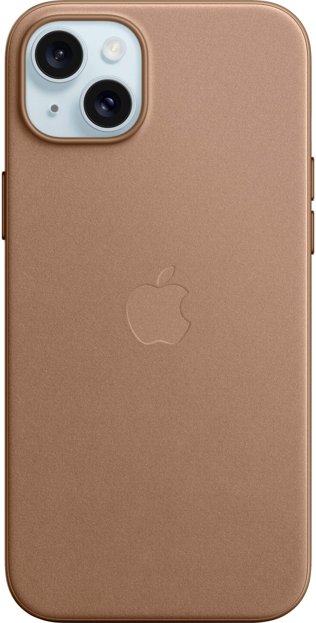 Front. Apple - iPhone 15 Plus FineWoven Case with MagSafe - Taupe.