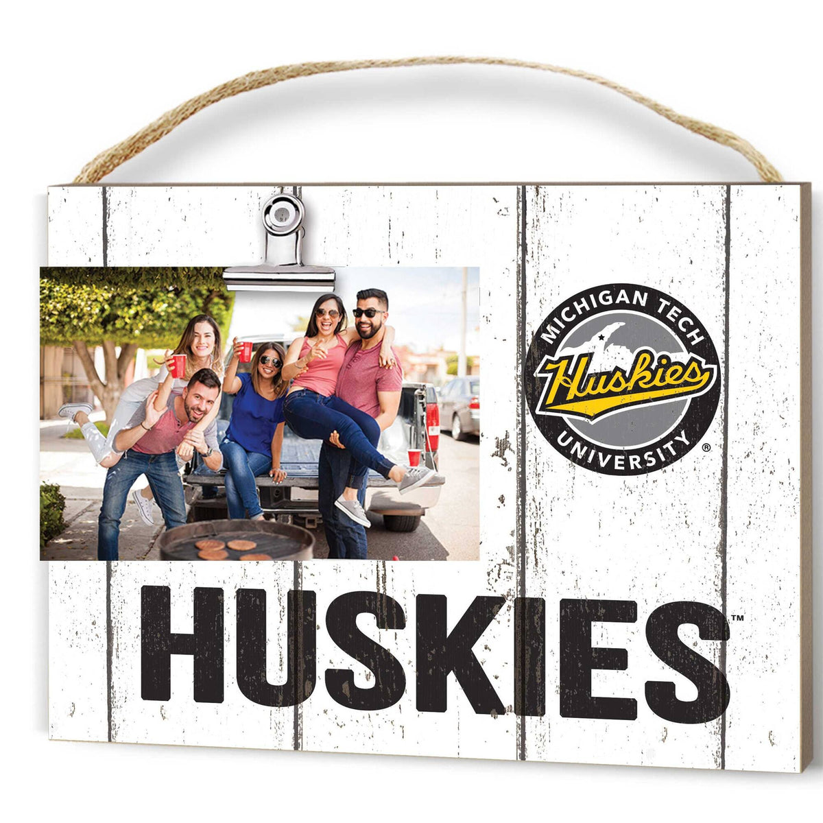 Jardine - Michigan Tech Huskies 8" x 10" Weathered Clip It Frame - White