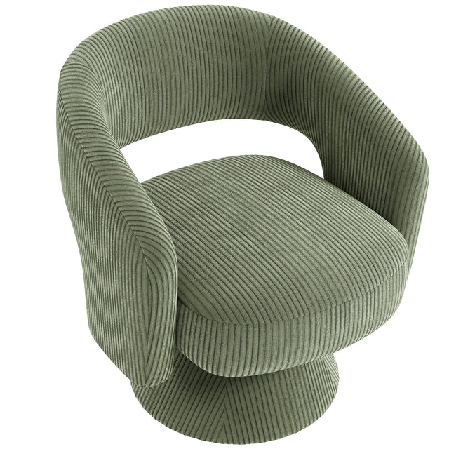 Front. Homcom - Barrel Accent Chair - Green.