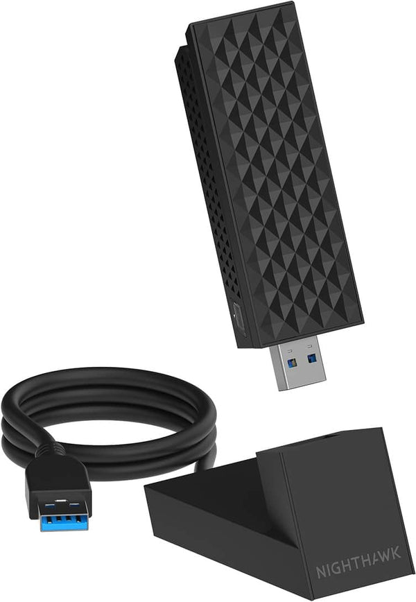 NETGEAR - Nighthawk A9000 Wi-Fi 7 USB 3.0 Adapter for Windows 11 PC - Black