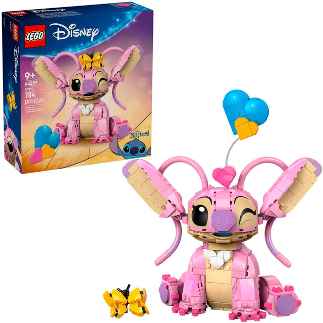 The text on the image reads: "LEGO Disney Dinner 9+ 43257 Angel 784 pcs/pzs."