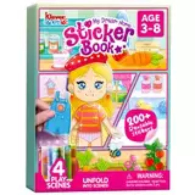 Kleves AGE 3-8 Sticker Book 200+ 4 PLAY UNFOLD SCENES