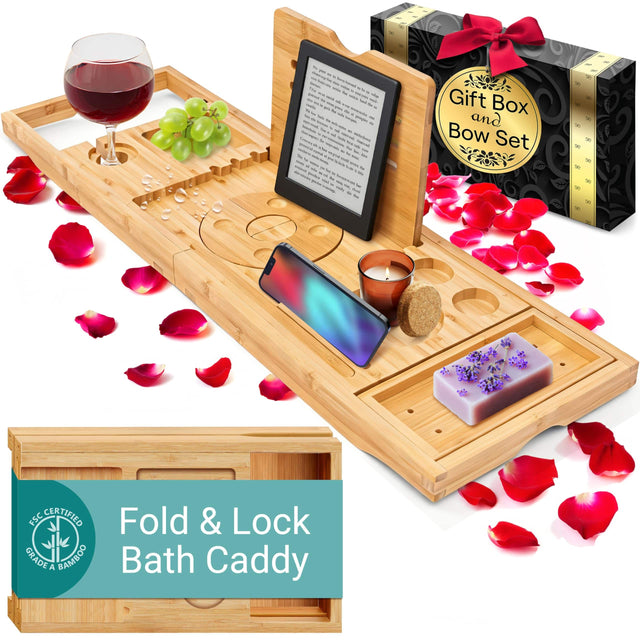 Gift Box and Bow Set

Fold & Lock Bath Caddy

FSC CERTIFIED
GRADE A BAMBOO