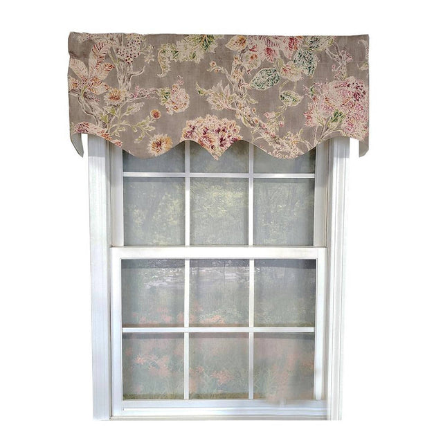 Front. RLF Home - RLF Home Monte Cristo Regal Lined 3" Rod Pocket 100% Cotton Window Valance 50" x 17" Gray - Gray.