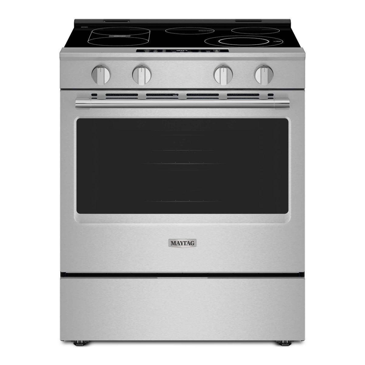 Maytag - 30 in. Wide 5 elements 5.3 Cu. Ft Slide-In Electric Range with Grill Mode and No Preheat Air Fry - Stainless Steel