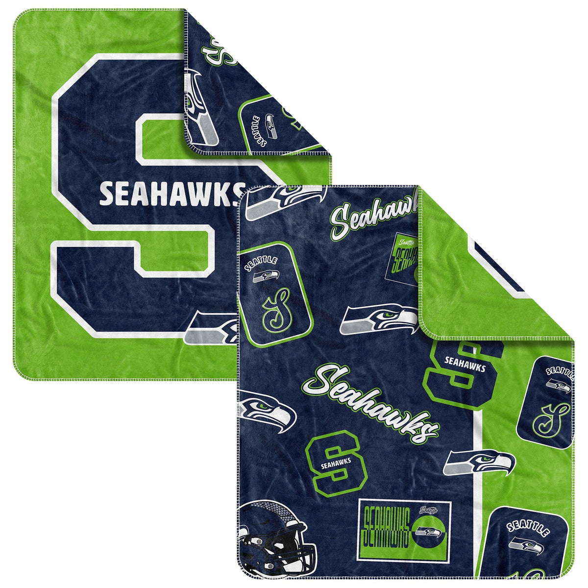 Logo Brands - Seattle Seahawks 50- x 60- Dream Weave Throw Blanket - Navy