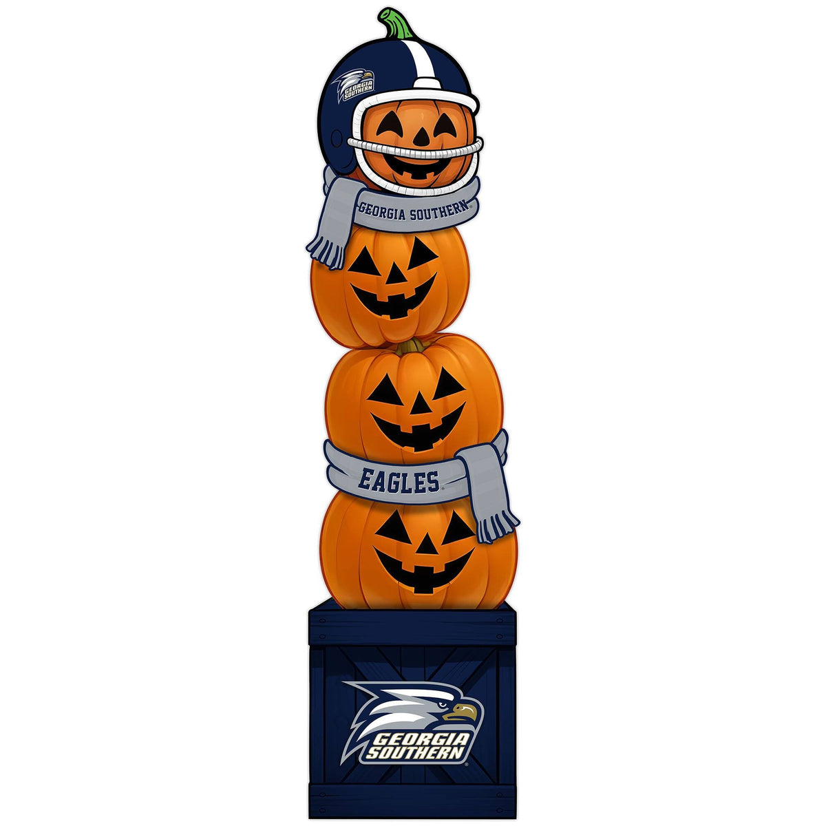 Fan Creations - Georgia Southern Eagles 31" Stacked Pumpkin Leaner - Multicolor