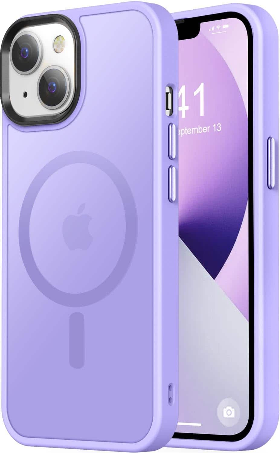 Entronix - [Magnetic] Case Compatible with iPhone 15 Plus - Translucent Frosted Matte - Purple