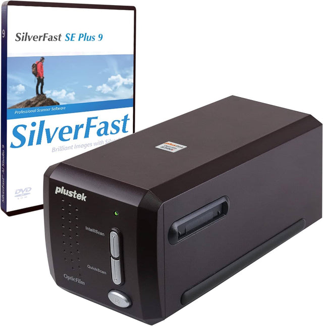 Front. Plustek - Plustek OpticFilm 8300i SE - 35mm Film Scanner + SilverFast SE Plus 9 , 38% faster then 8200i , Windows and Mac Support.