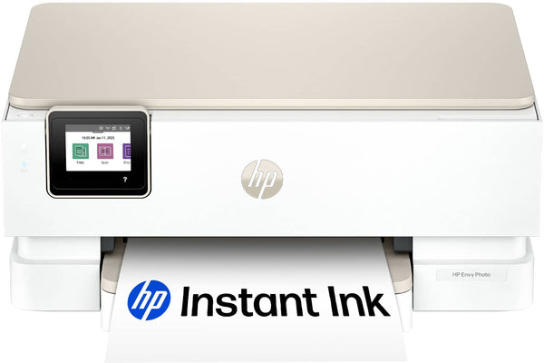 HP - Envy Photo 7275 Wireless AI-Enabled All-in-One Inkjet Printer w/ 3 Months Instant Ink - White