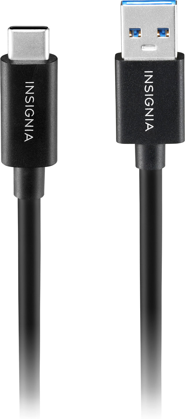 Front. Insignia™ - 3.3’ USB to USB-C 3.2 Gen 2 Superspeed+ 10Gbps Cable - Black.