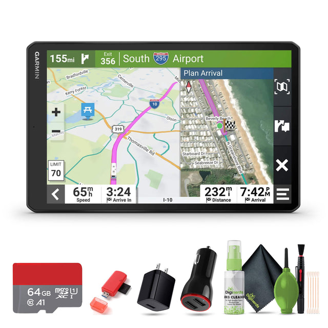 GARMIN 155mi  
Exit 356 South  
295  
Airport  
Plan Arrival  
Bradfordville  
Kerry Forest  
Centerville  
Olson  
Beverly Beach  
Starboard Dr  
Seabreeze Dr  
Oceanshore Blvd  
319 Thomasville Rd  
LIMIT 70  
65 mph  
Speed  
3:24  
Arrive In  
232T  
7:42M  
Distance  
64 GB microSDXC I  
A1  
Diginerds  
CLEANER  
Diginerds