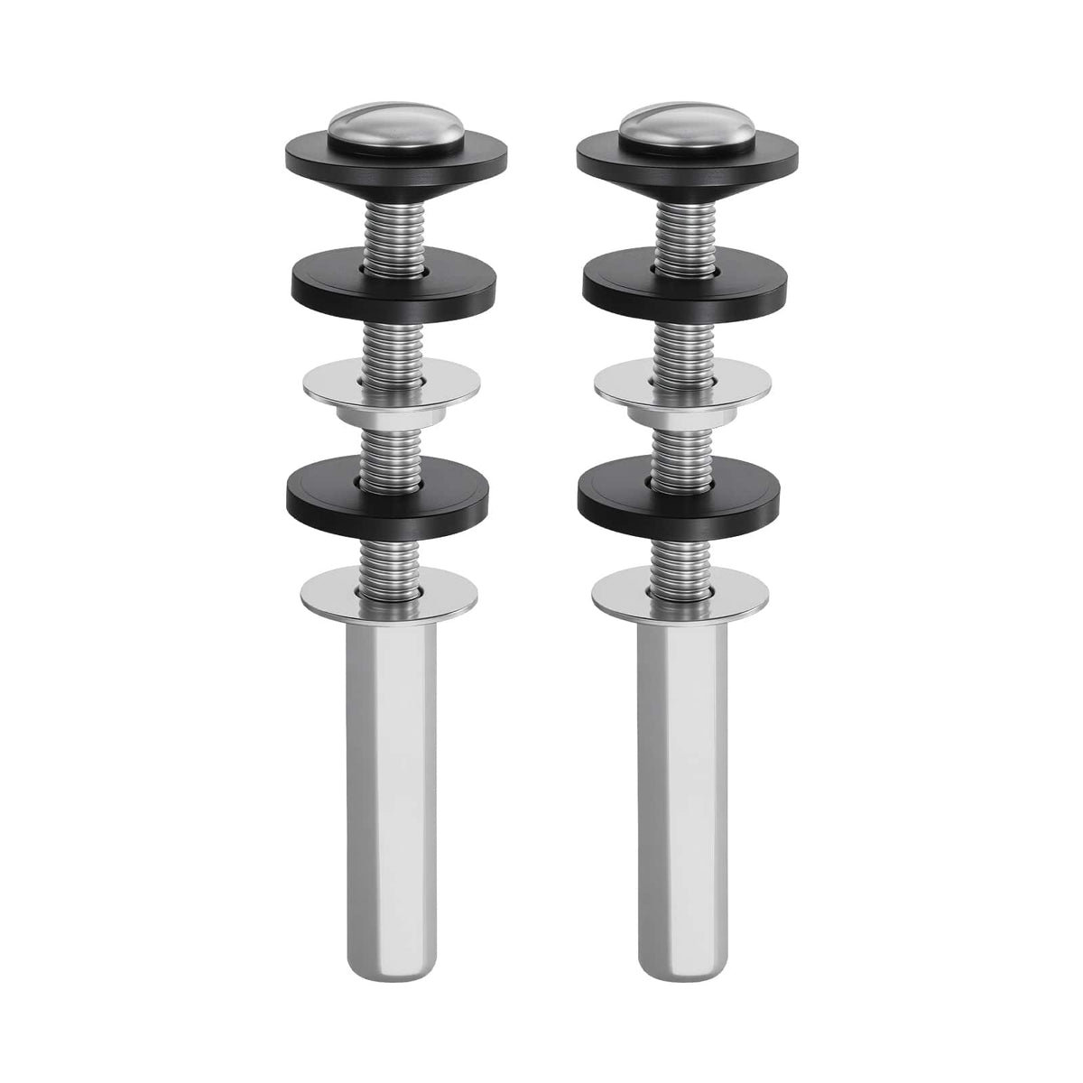 VEVOR - Universal Toilet Seat Bolts Kit, 2PCS Metal Heavy Duty Toilet Tank Bolts, Toilet Seat Screws Replacement Kit - Silver