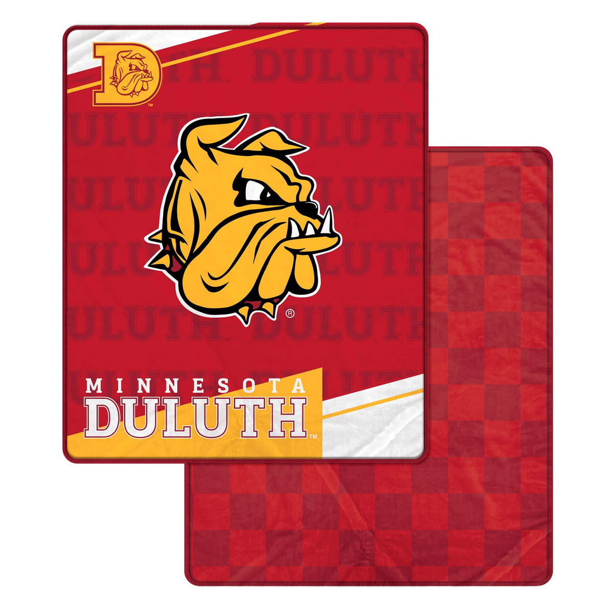 Pegasus - Minnesota Duluth Bulldogs 60" x 70" Diagonal Ghost Checkered Double-Sided Blanket - Multicolor