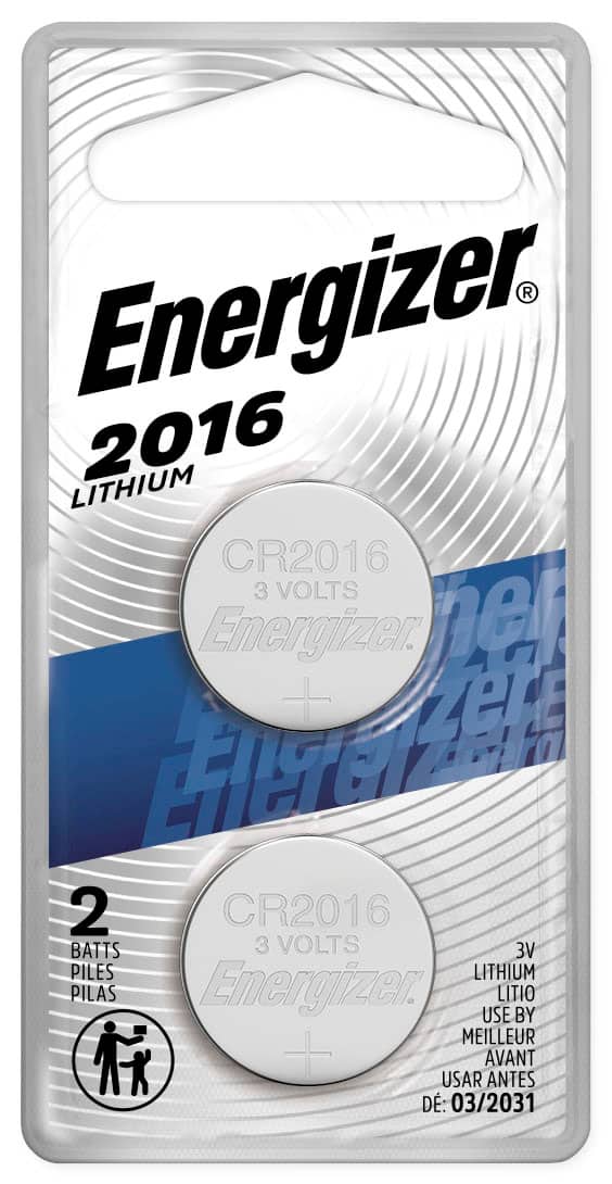 Front. Energizer - 2016 Batteries (2 Pack), 3V Lithium Coin Batteries - Silver.